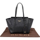 Gucci Black Grained Leather Swing Tote Shopper Shoulder Bag