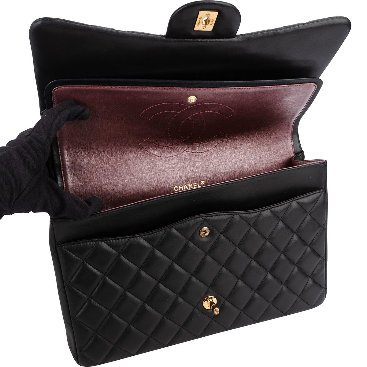 Chanel Quilted Lambskin Maxi Double Flap Crossbody Bag