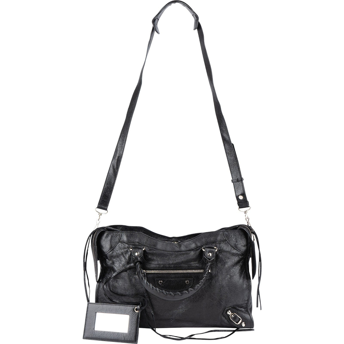 Balenciaga Black Arena Leather City Handbag