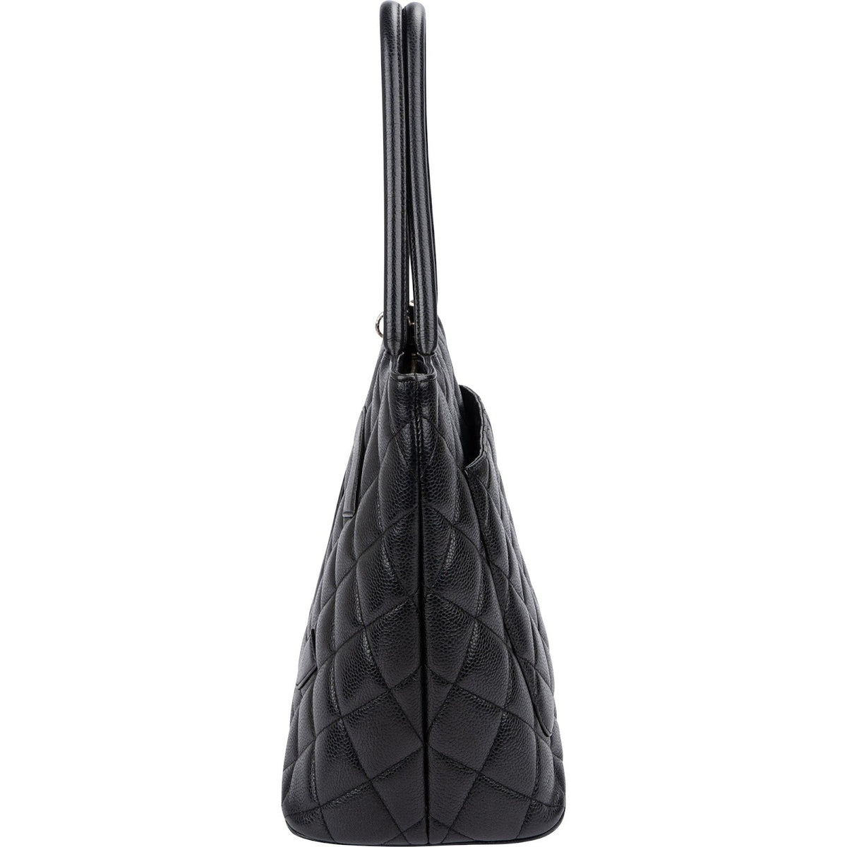 Chanel Quilted Caviar Leather Medallion CC Tote Handbag