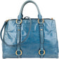 Miu Miu Blue Leather Vitello Lux Tote Handbag