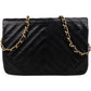 Chanel Chevron Lambskin 24K Gold Single Flap Shoulder Bag