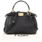 Fendi Black Leather Peekaboo Small Handbag