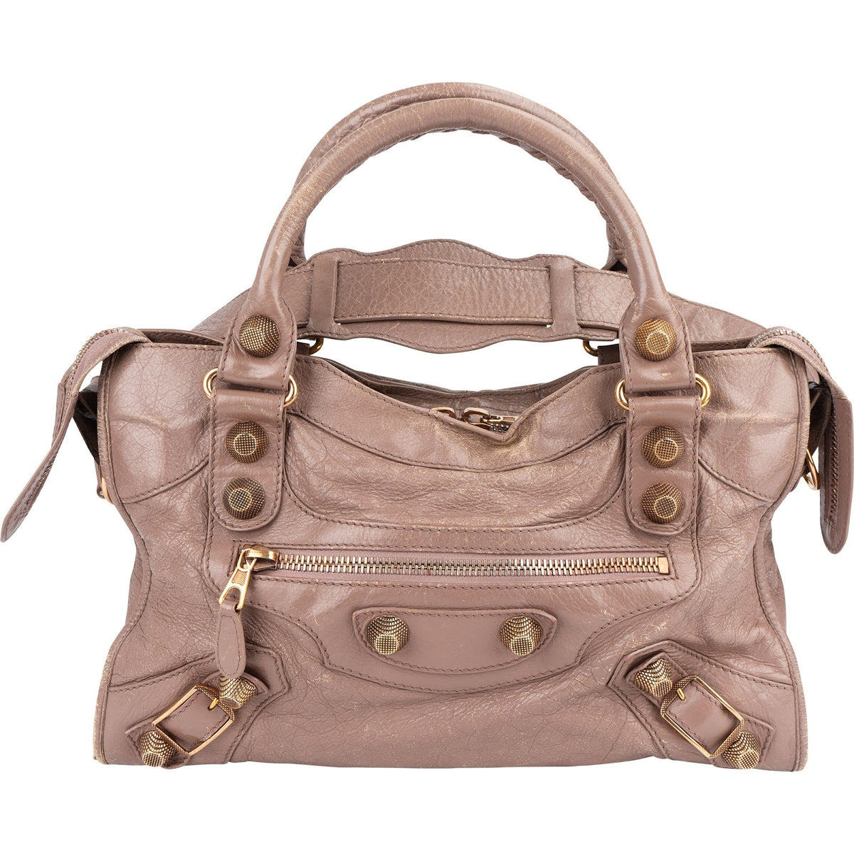 Balenciaga Mauve Leather City Handbag