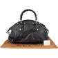 Gucci Black Leather New Bamboo Top Handle Bowling Handbag