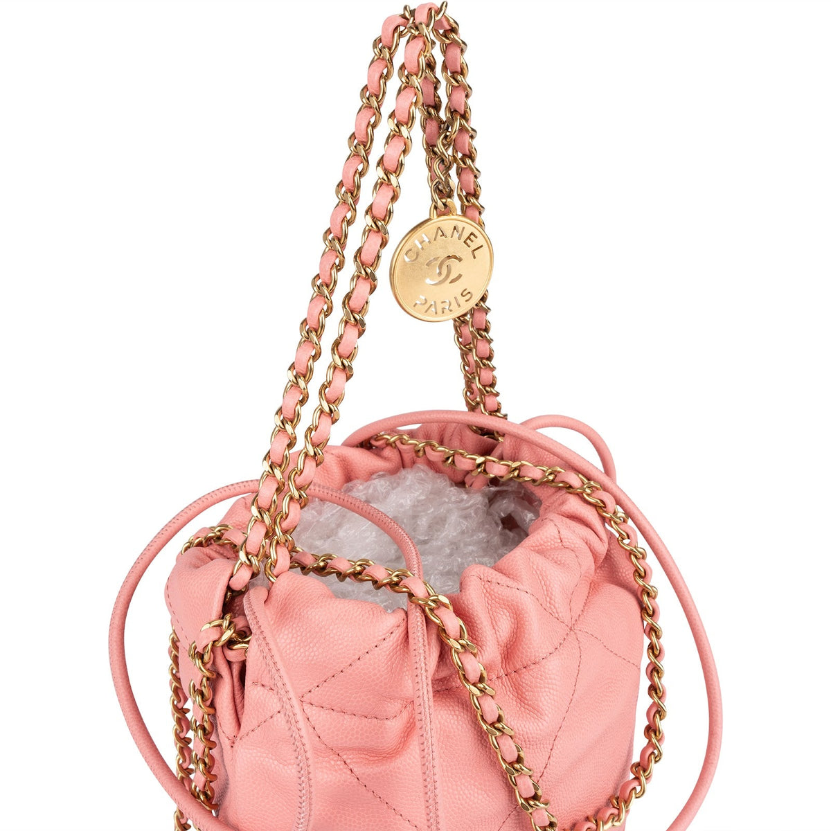 Chanel 22 Caviar Leather Small Drawstring Bag Handbag