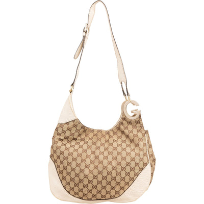 Gucci Monogram GG Canvas Britt G Hobo Shoulder Bag