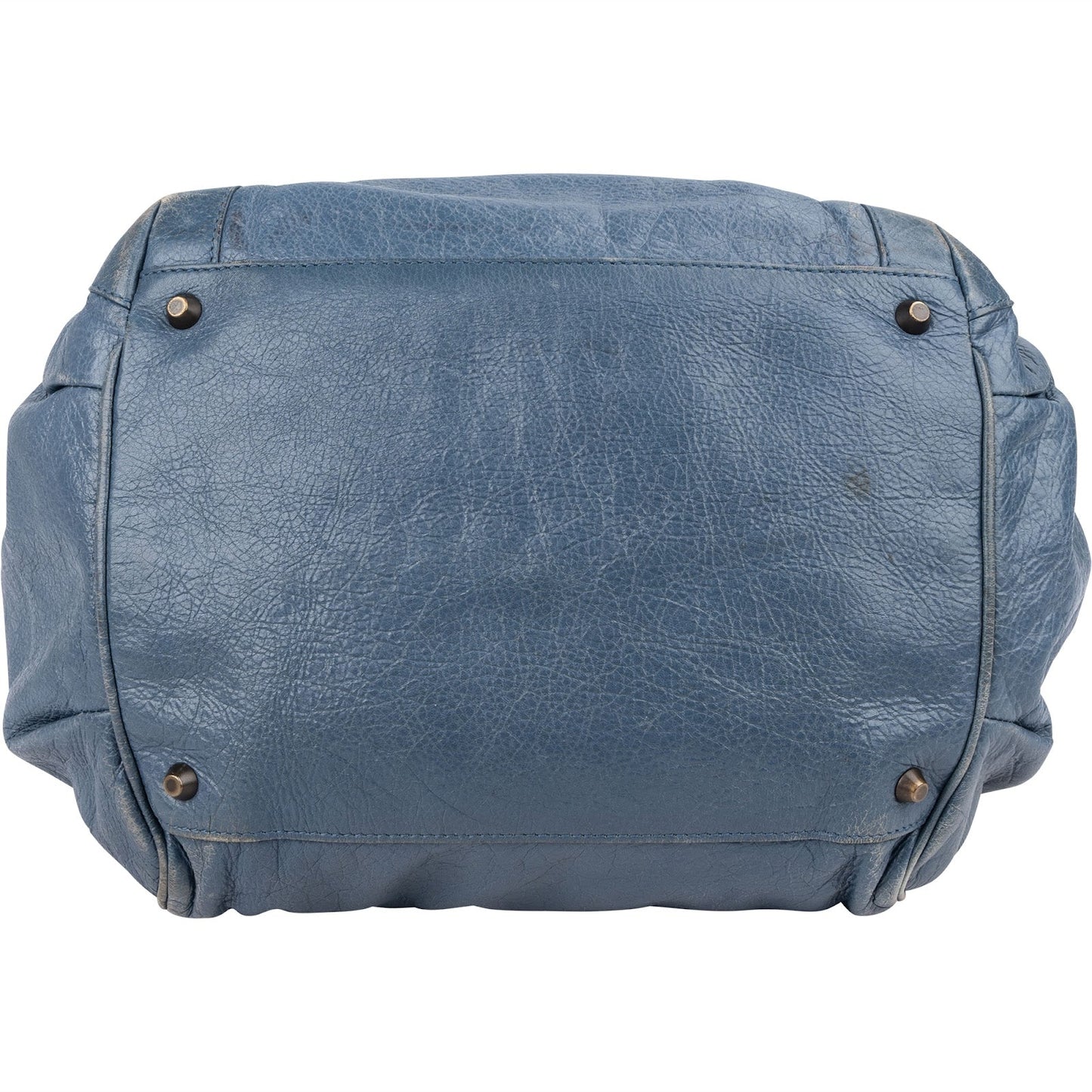 Balenciaga Blue Leather The Work City Tote Shoulder Bag