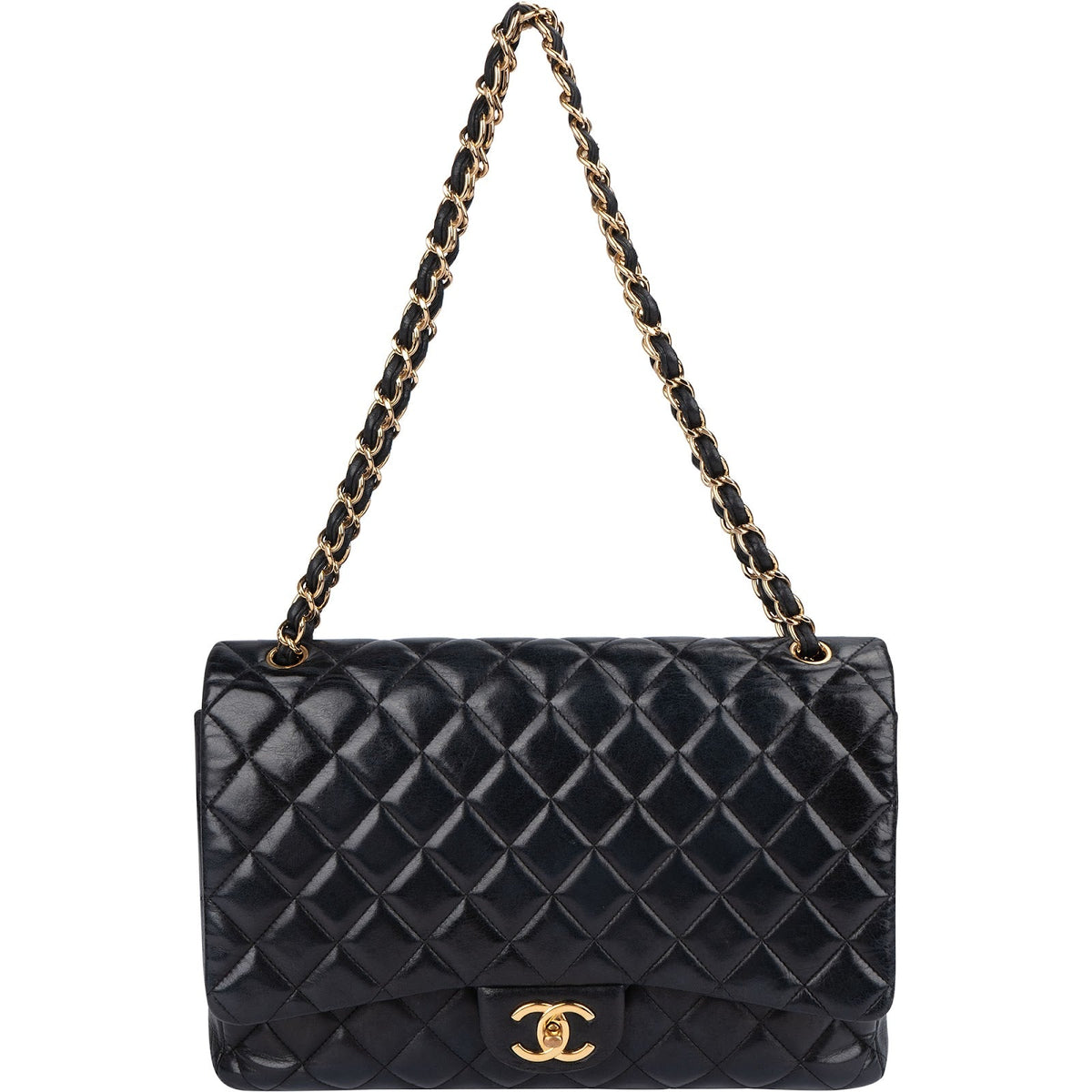Chanel Quilted Lambskin Jumbo Double Flap Crossbody Bag