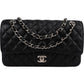 Chanel Quilted Caviar Leather Palladium Medium Double Flap Shoulder Bag