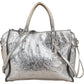 Balenciaga Metallic Crinkled Leather Small City Crossbody Handbag