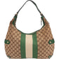 Gucci Monogram GG Web Stripe Horsebit Hobo Shoulder Bag