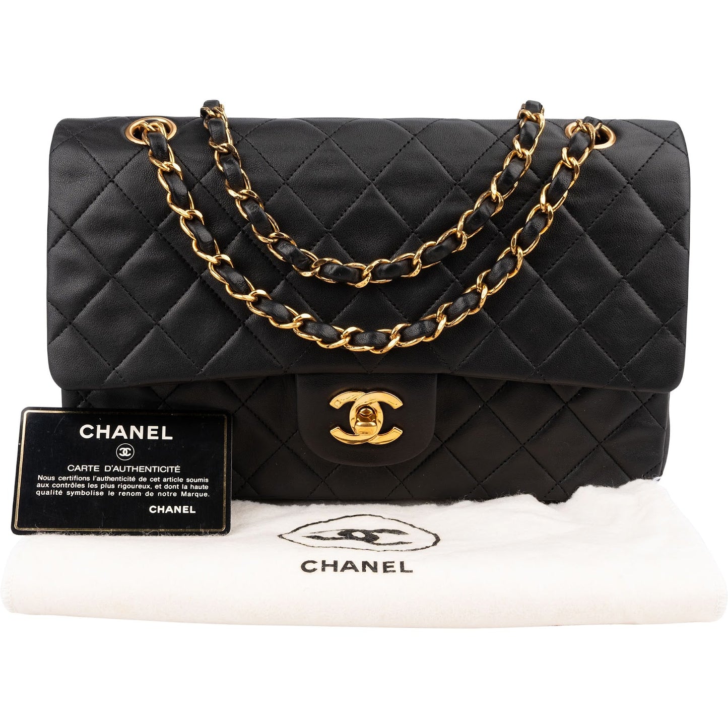 Chanel Quilted Lambskin 24K Gold Medium Double Flap Shoulder Bag