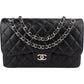 Chanel Quilted Caviar Leather Palladium Double Flap Jumbo Crossbody Bag