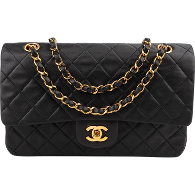 Chanel Quilted Lambskin 24K Gold Medium Double Flap Shoulder Bag