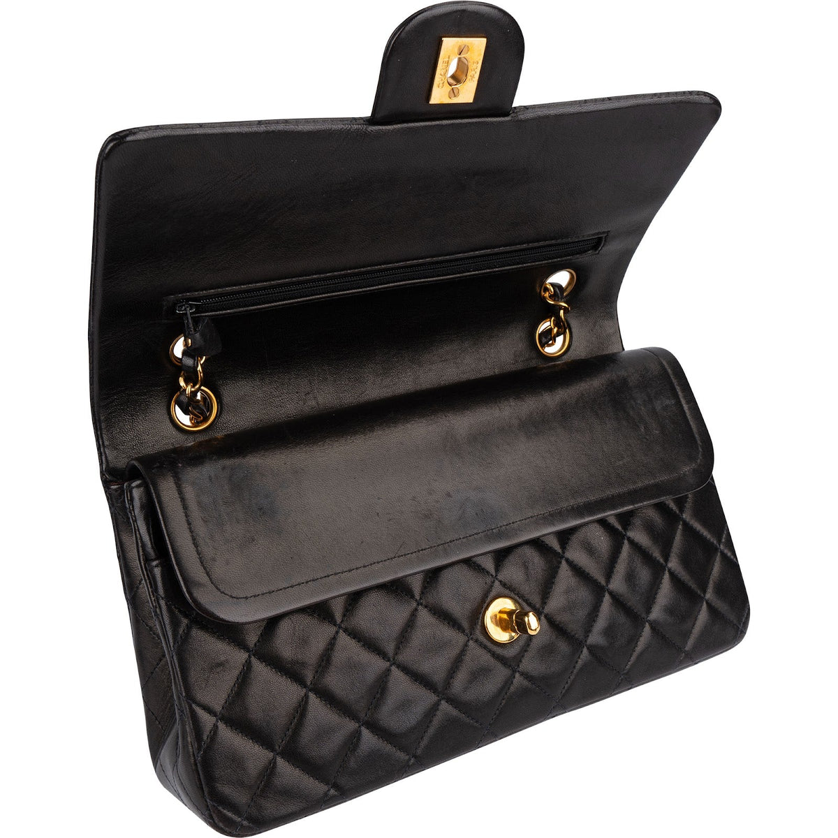Chanel Quilted Lambskin 24K Gold Medium Double Flap Shoulder Bag