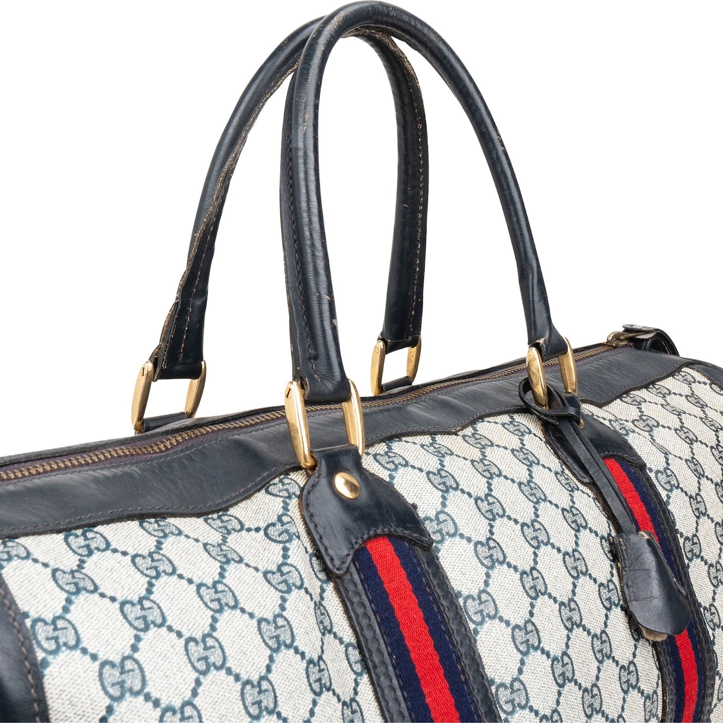 Gucci Monogram GG Supreme Web Boston Travel Bag