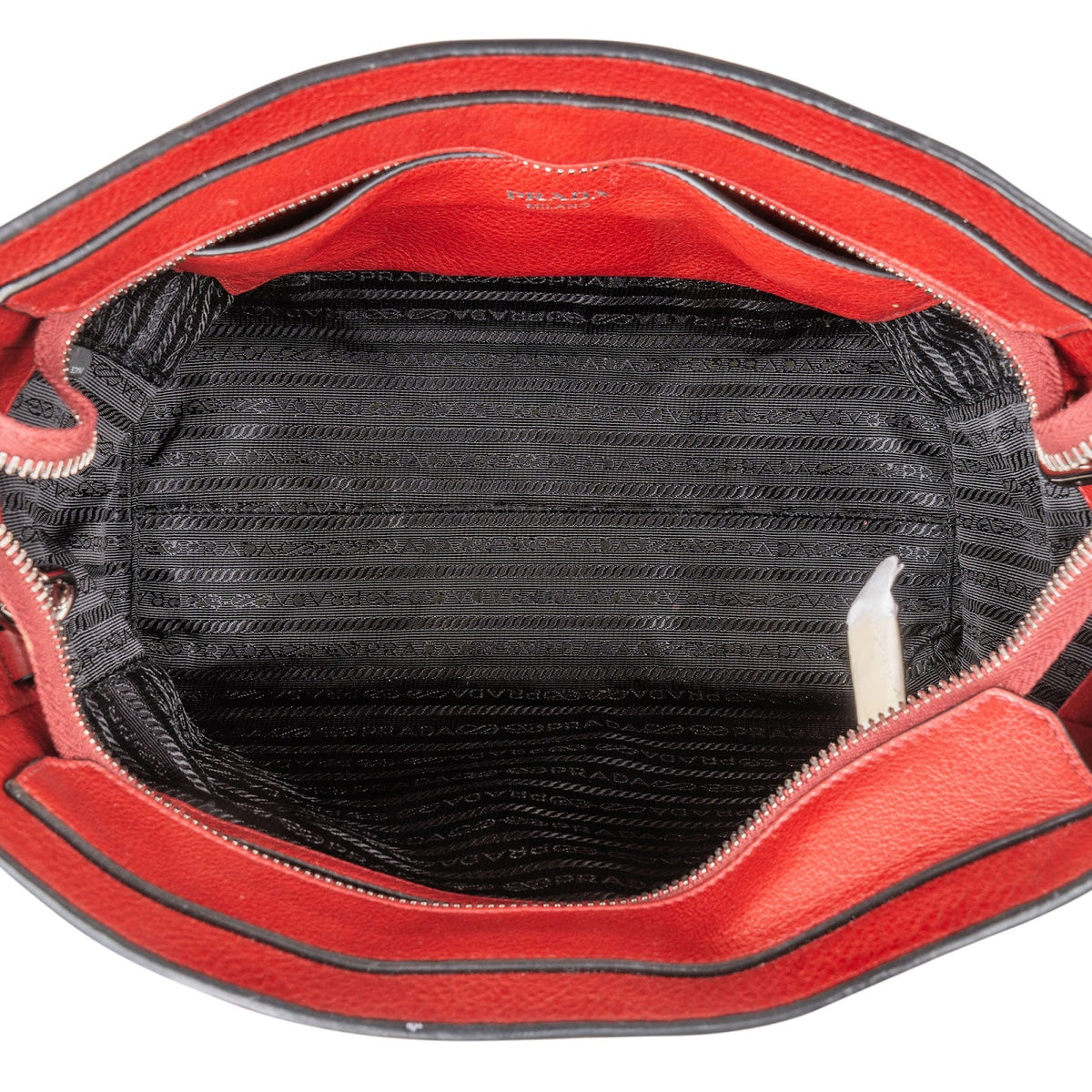 Prada Red Vitello Daino Leather Tote Handbag