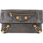 Balenciaga Grey Blue Leather GHW Envelope City Clutch