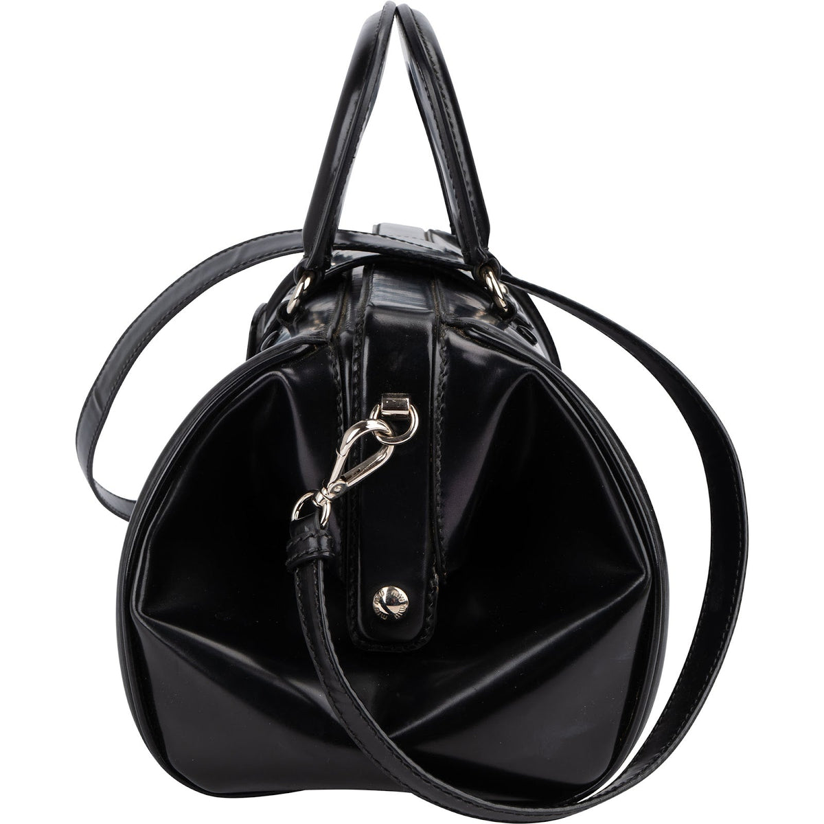 Miu Miu Spazzolato Leather Doctor Style Buckle Handbag