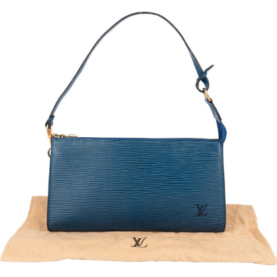 Louis Vuitton Blue Epi Leather Pochette Accessoires Handbag