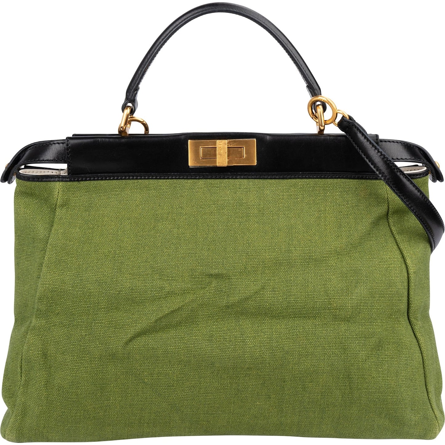 Fendi Limited Floral Embroidered Denim Peekaboo Handbag