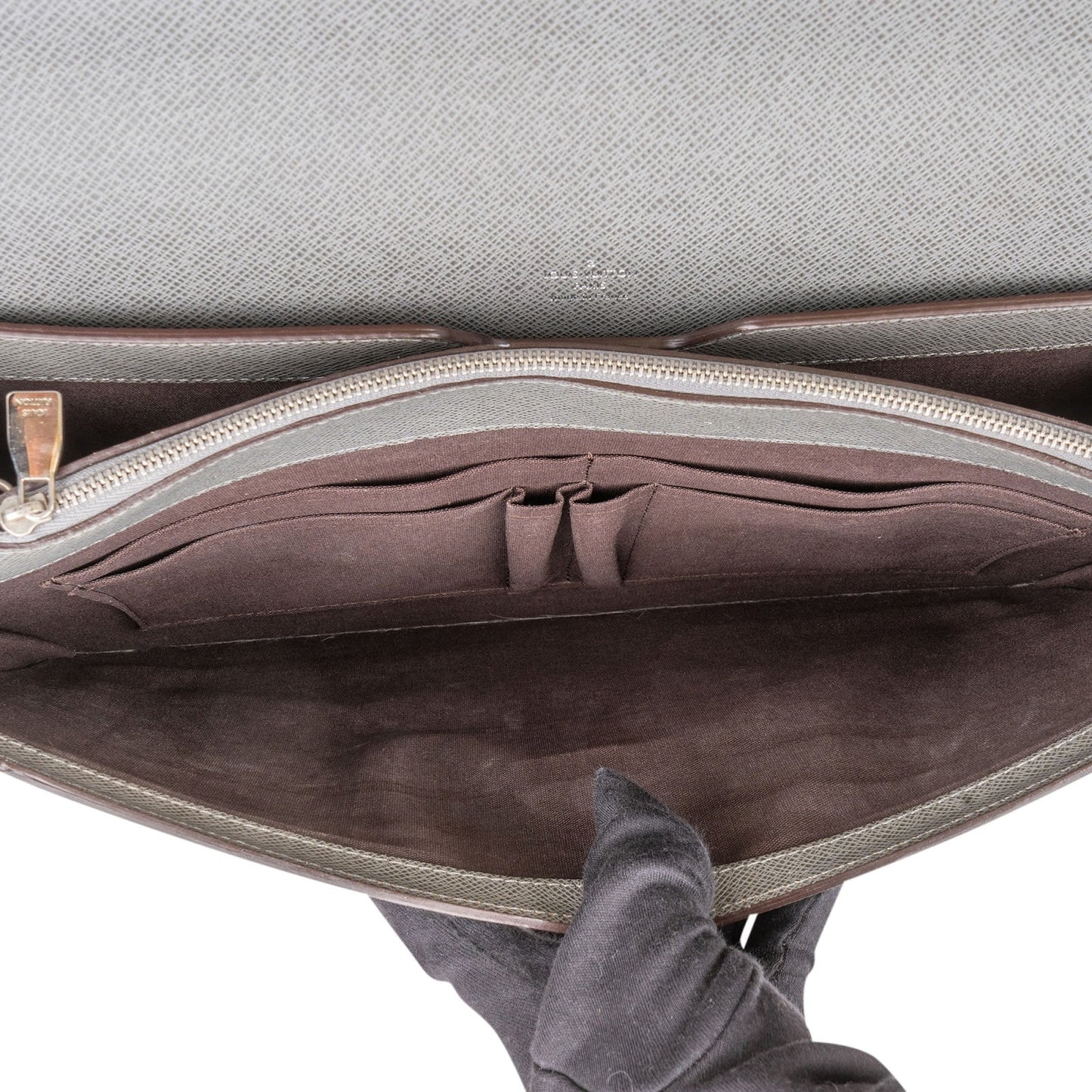 Louis Vuitton Grey Taiga Leather Robusto Briefcase Handbag