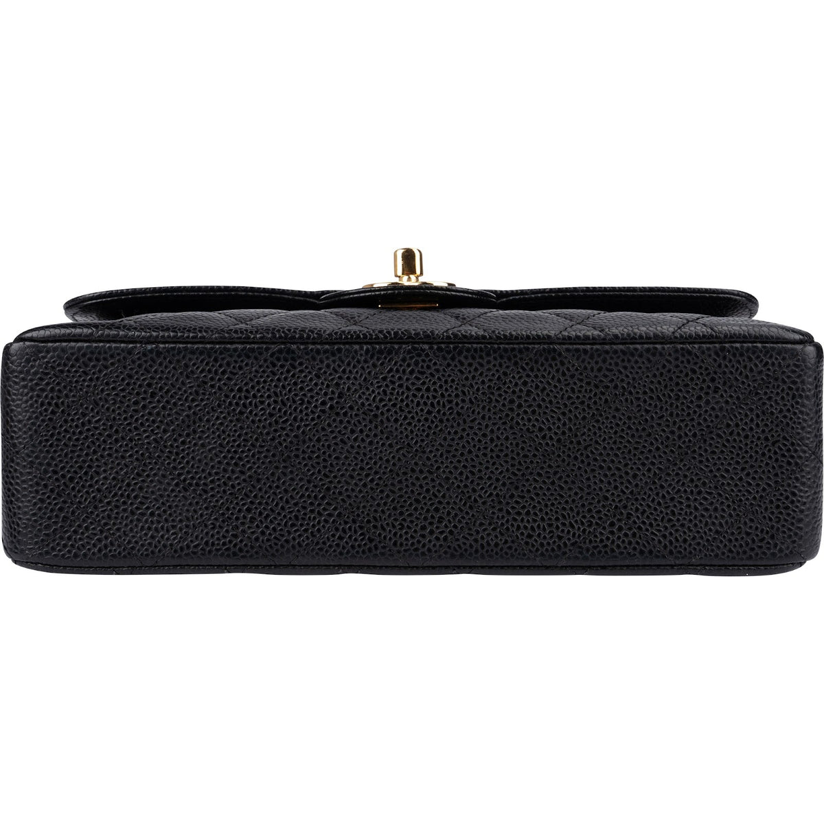 Chanel Quilted Caviar Leather Gold Small Double Flap Shoulder Bag