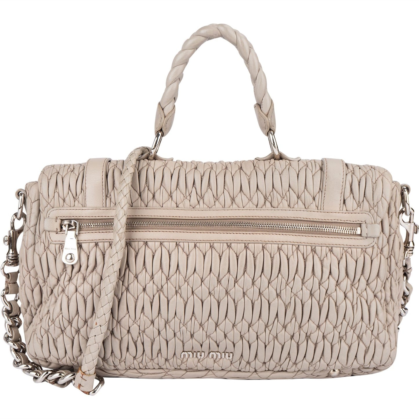 Miu Miu Quilted Leather Coffer Handbag
