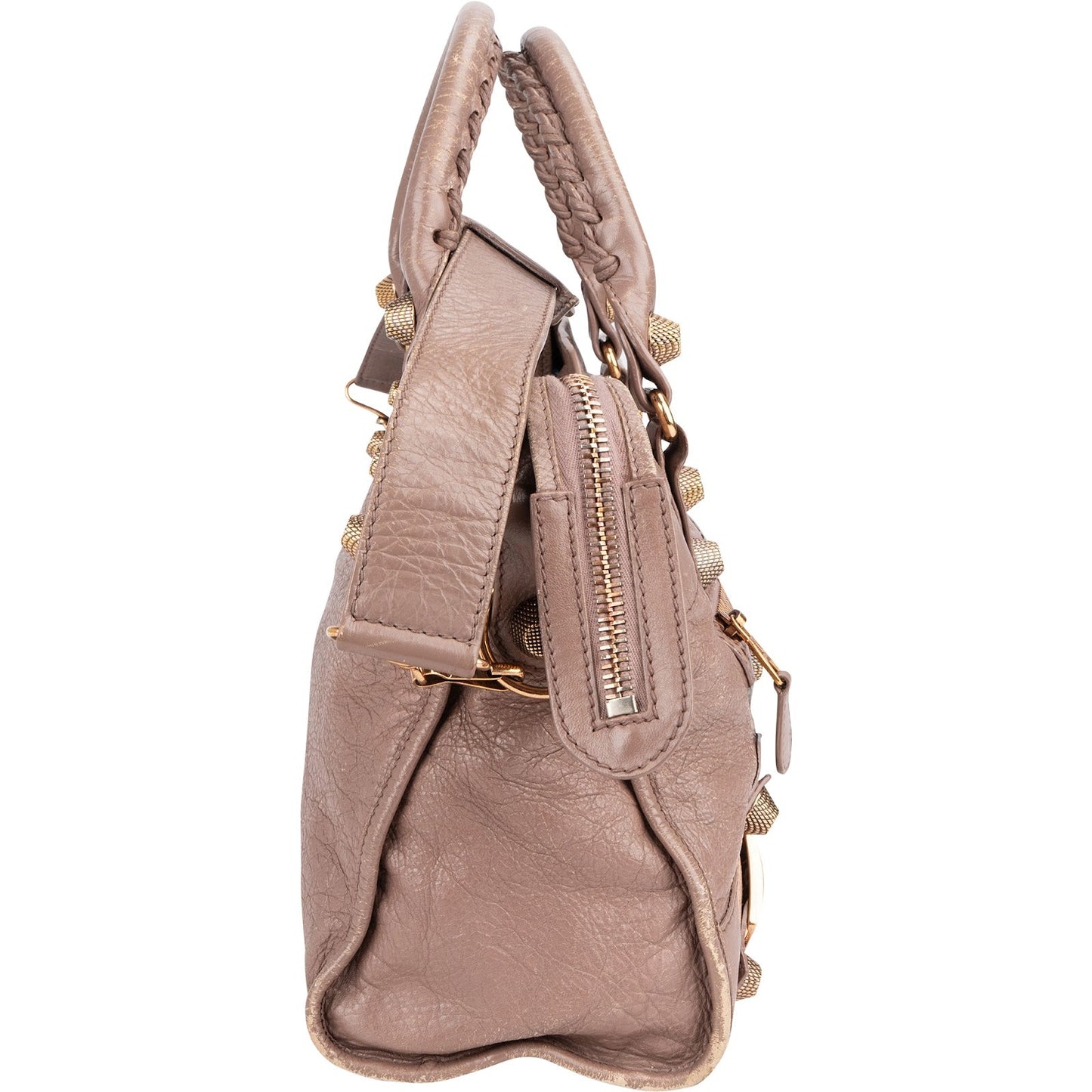 Balenciaga Mauve Leather City Handbag