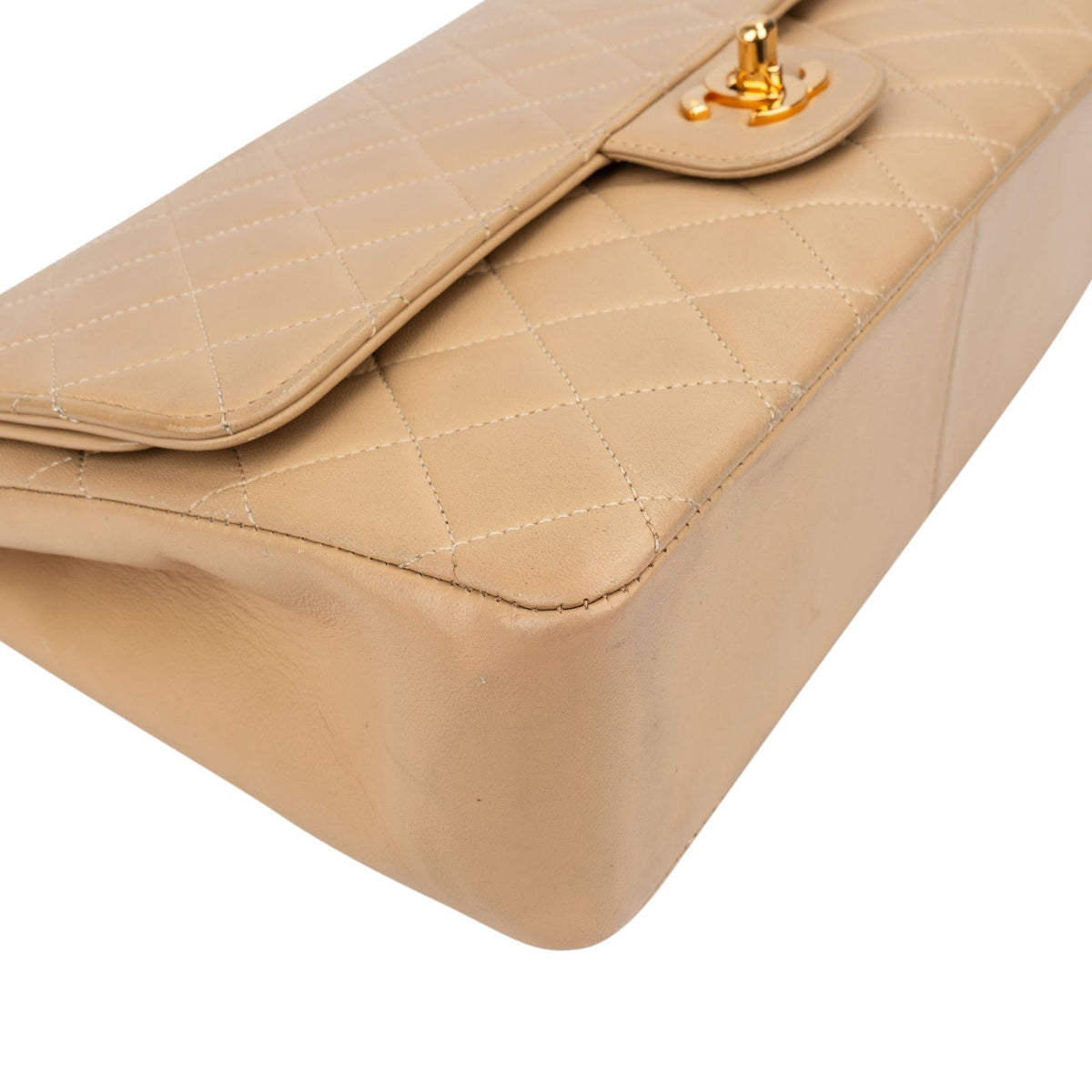Chanel Quilted Lambskin 24K Gold Double Flap Shoulder Bag
