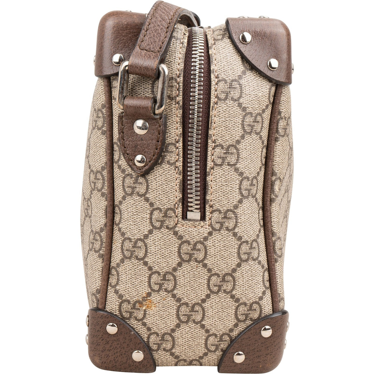 Gucci Monogram GG Supreme Canvas Studded Trunk Crossbody Bag