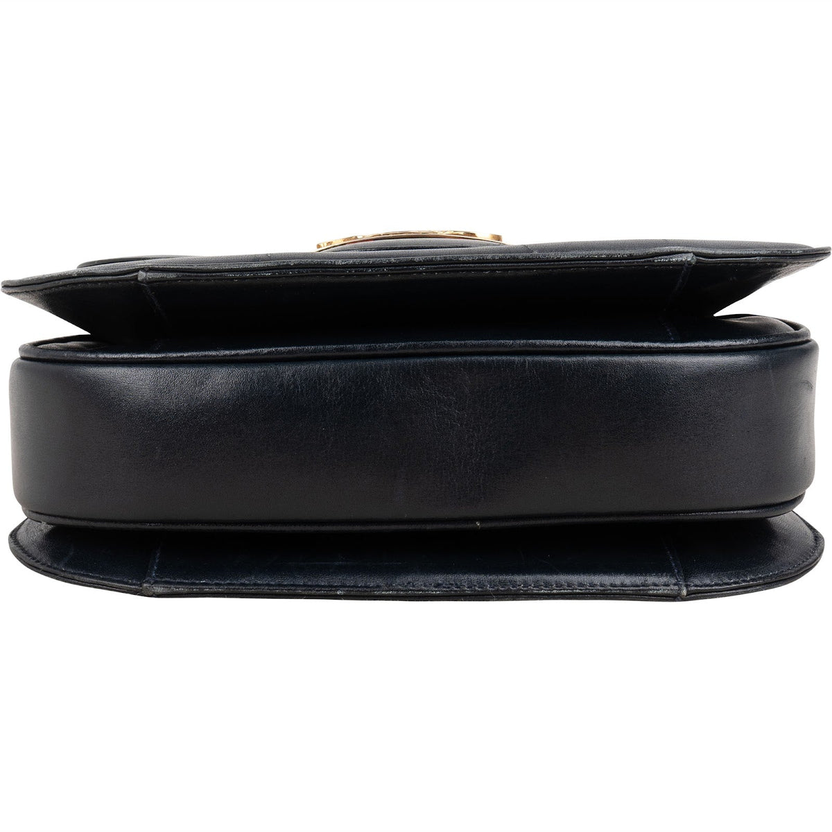 Celine Navy Boxcalf Leather Horse Carriage Triomphe Shoulder Bag