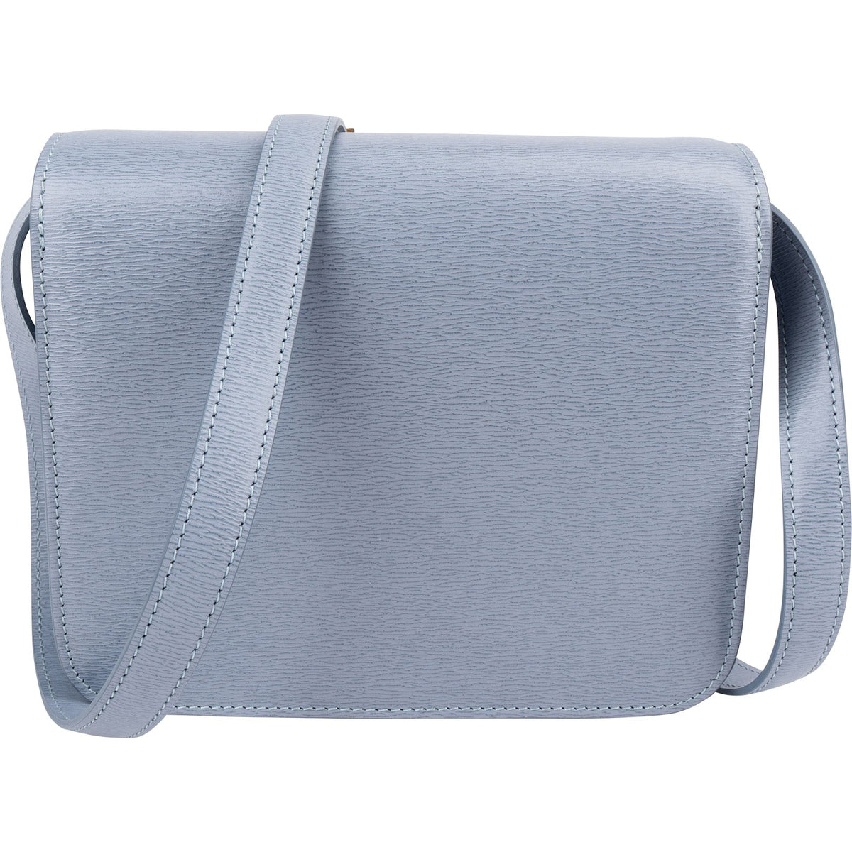 Celine Blue Grained Calfskin Classic Box Small Crossbody Bag