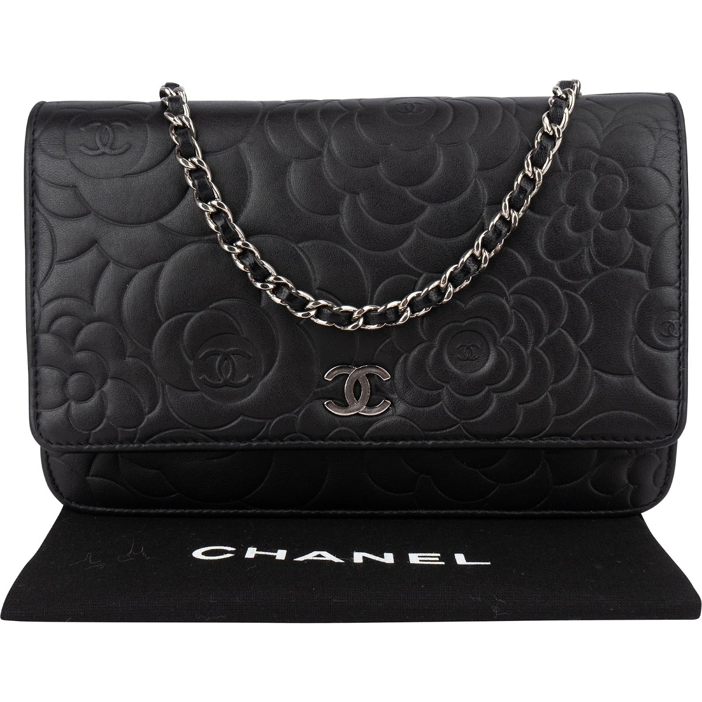 Chanel Camellia Lambskin Wallet On Chain Crossbody Bag