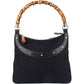 Gucci Monogram GG Studded Bamboo Hobo Handbag