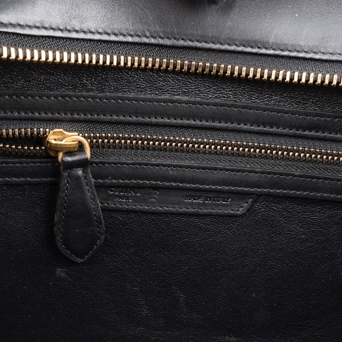 Celine Tricolor Canvas Leather Luggage Tote Handbag