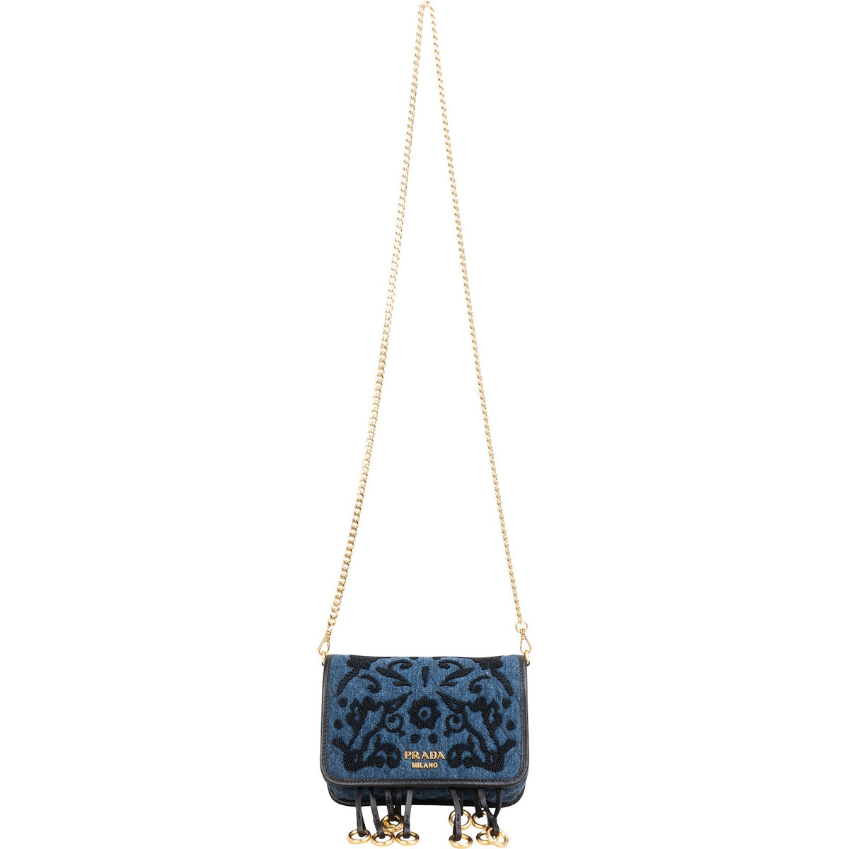 Prada Cahier Belt Bag aus besticktem Denim – Ansicht 3