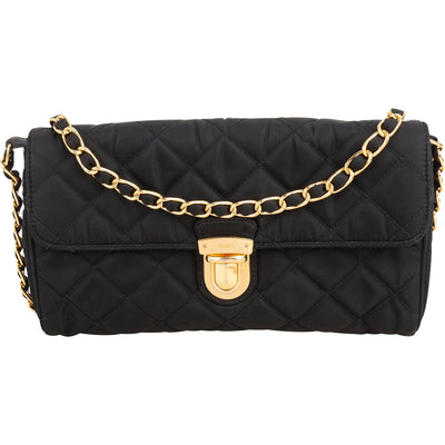 Prada Quilted Tessuto Nylon Chain Single Flap Crossbody Bag