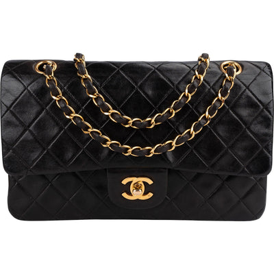 Chanel Quilted Lambskin 24K Gold Medium Double Flap Shoulder Bag
