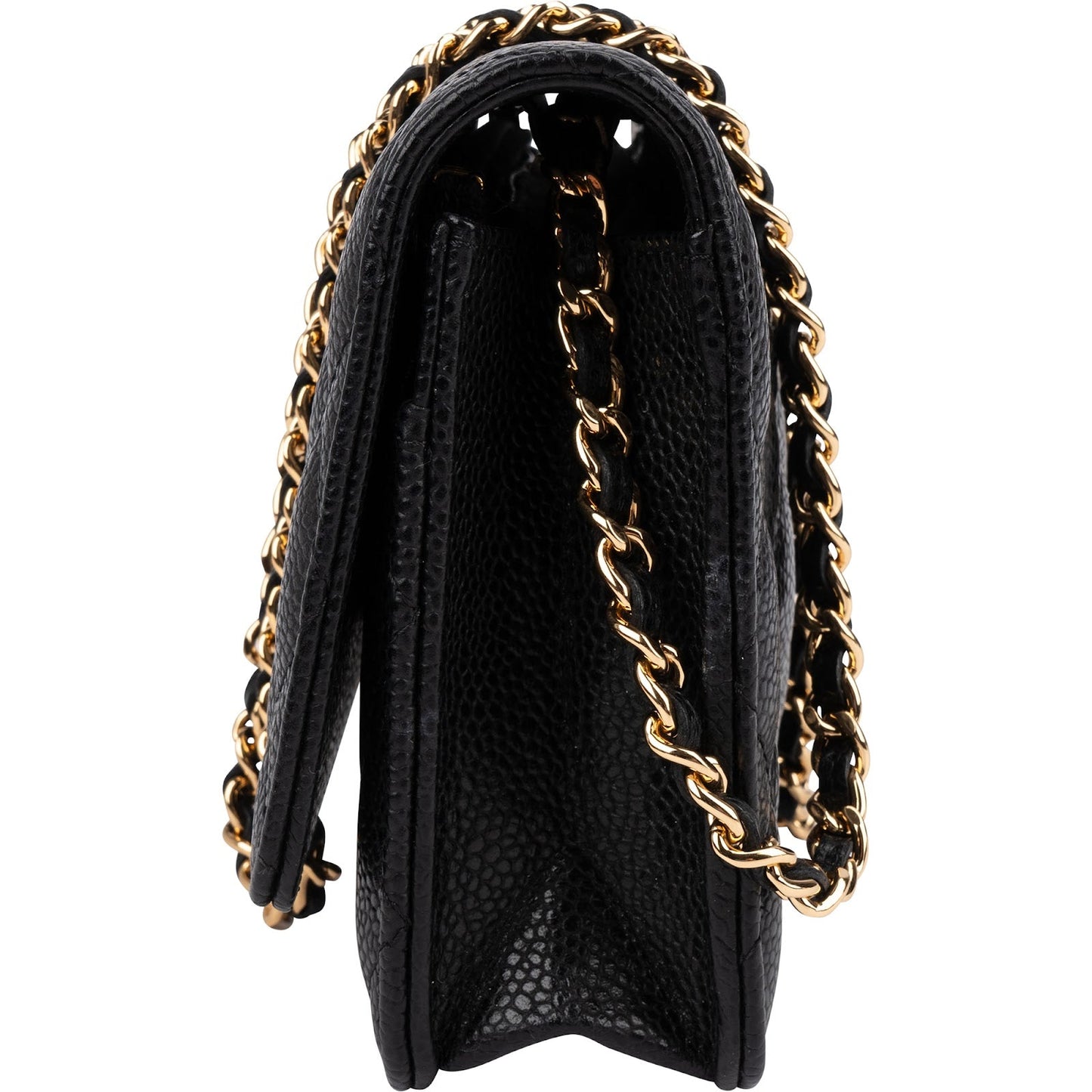 Chanel Quilted Caviar Leather Wallet On Chain Crossbody Bag
