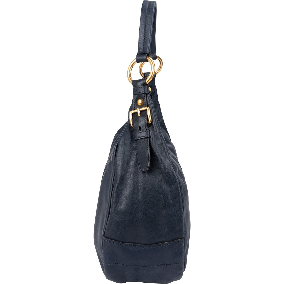 Prada Navy Calf Leather Vitello Daino Shoulder Bag