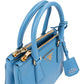 Prada Blue Saffiano Leather Pradasphere Galleria Micro Handbag