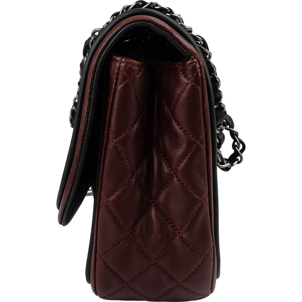 Chanel Quilted Lambskin Bicolor Jumbo Single Flap Shoulder Bag