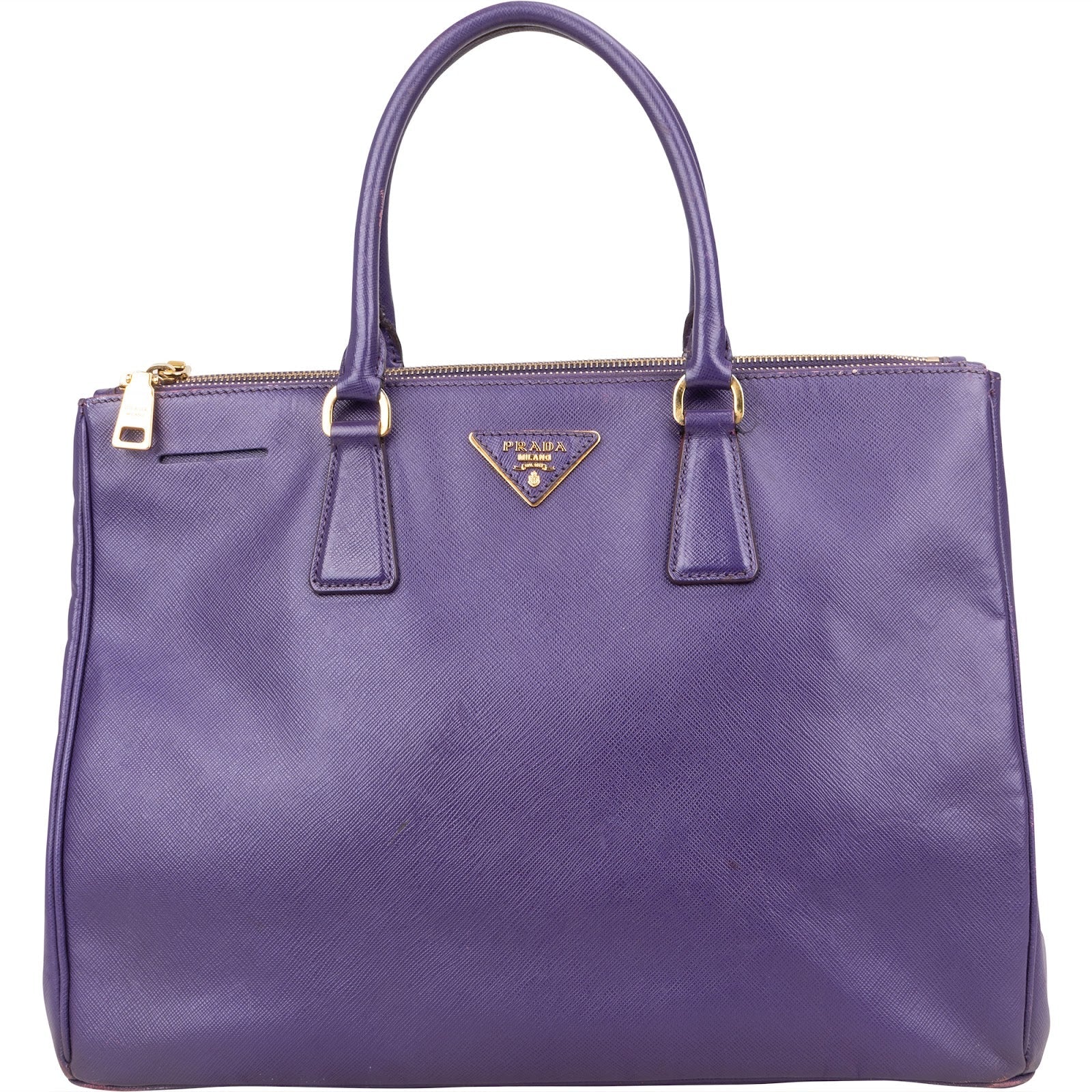 Prada Purple Saffiano Leather Galleria Handbag