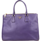 Prada Purple Saffiano Leather Galleria Handbag