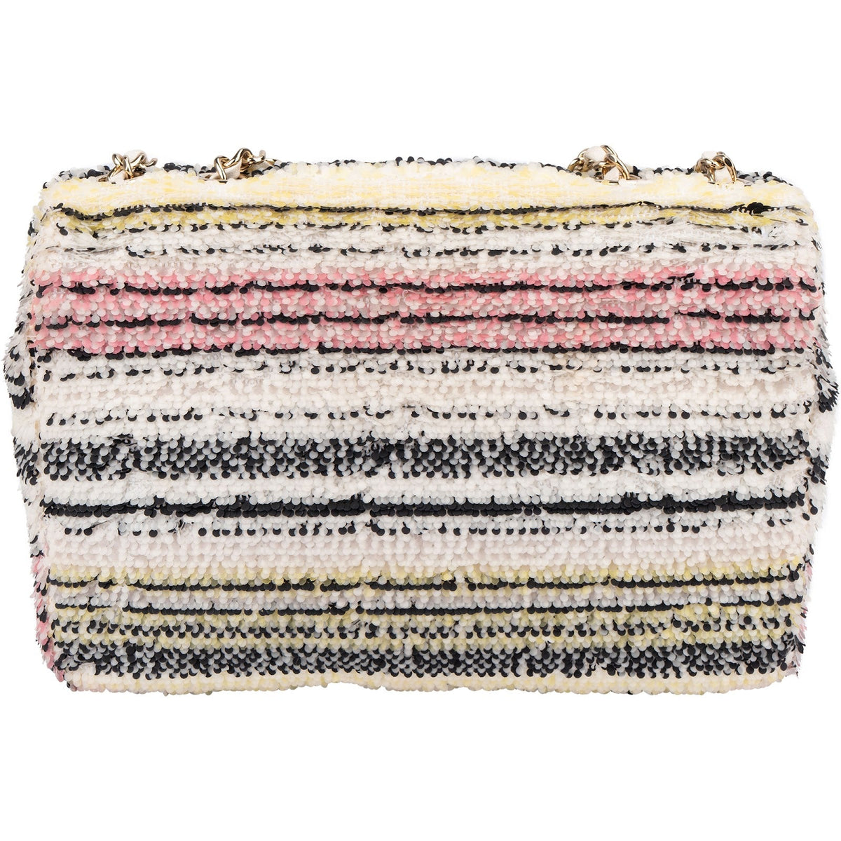 Chanel Sequin Multicolor Striped Small Single Flap Crossbody Bag