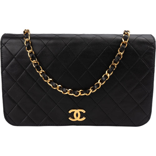 Chanel Quilted Lambskin 24K Gold Single Flap Crossbody Bag