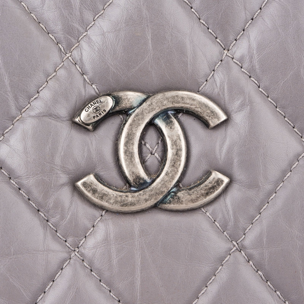 Chanel Quilted Glazed Calfskin Modern Chain Tote Shoulder Bag