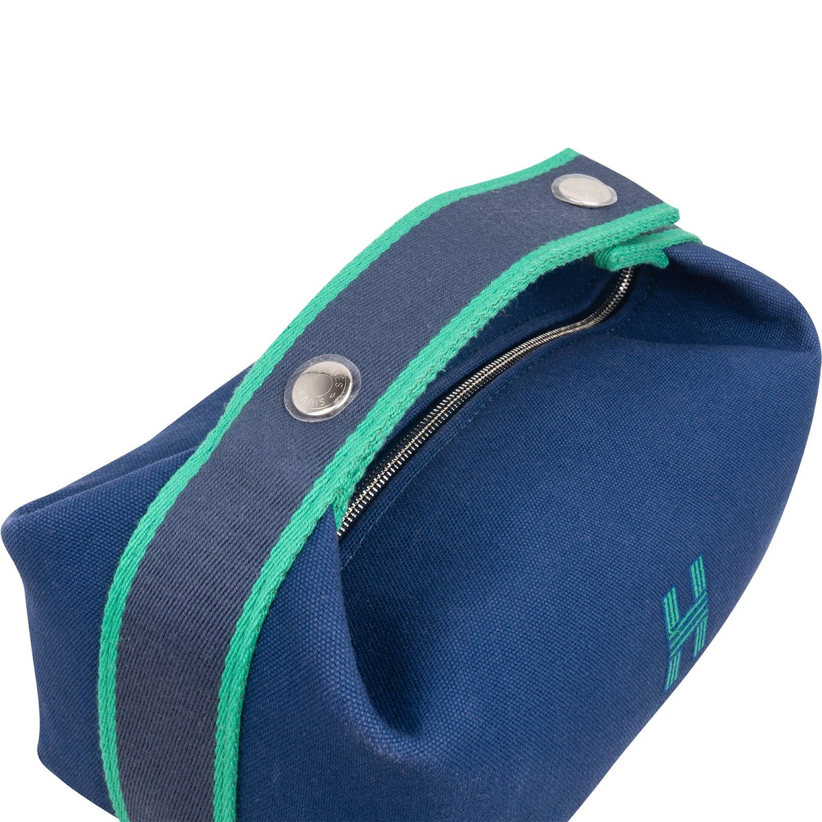 Hermès Blue Canvas Bride-a-Brac Case Toiletry Bag